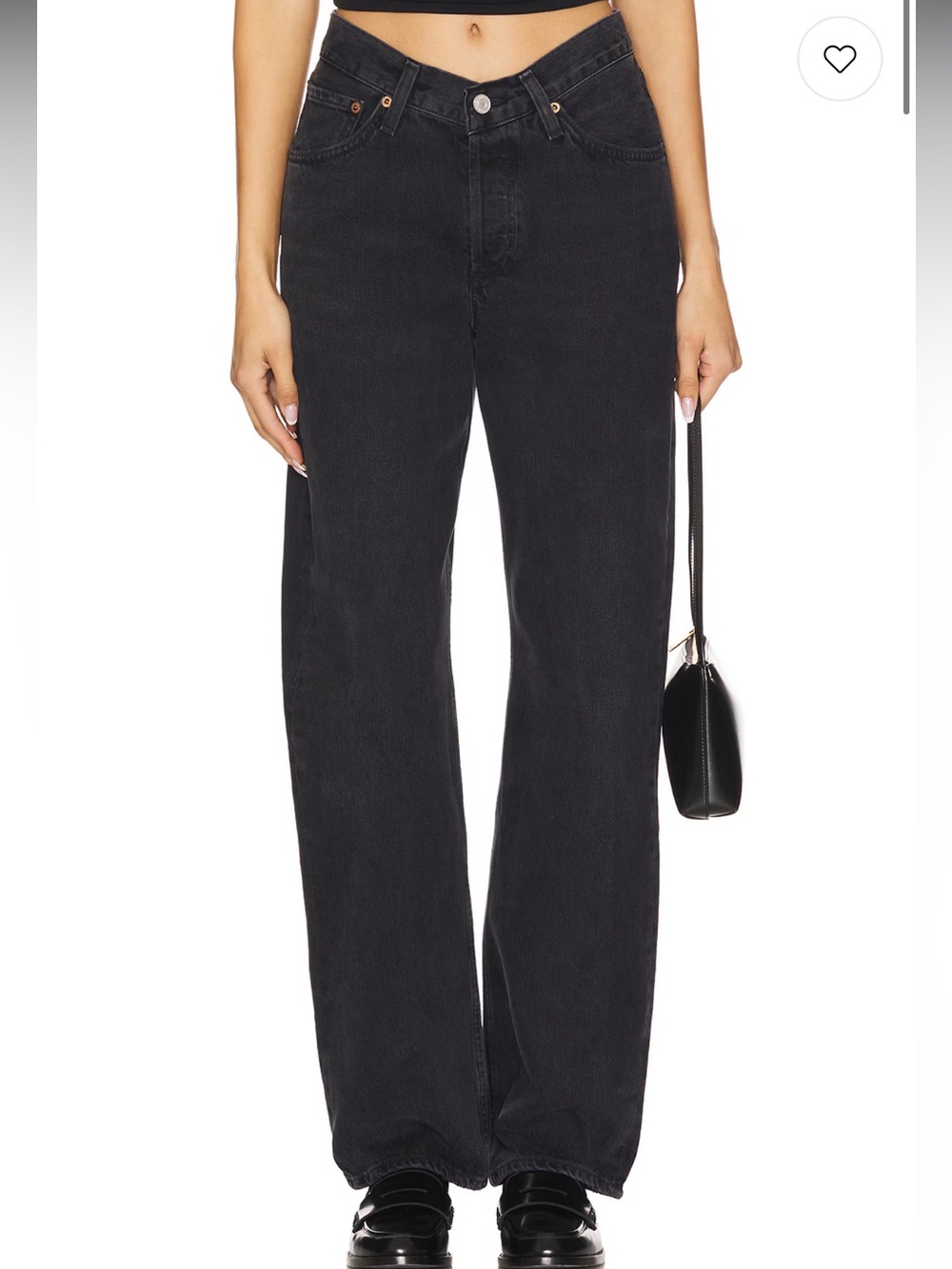 NWT Agolde Kelly V Waist straight leg jeans black 27